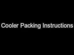 Cooler Packing Instructions