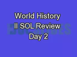 World History II SOL Review Day 2