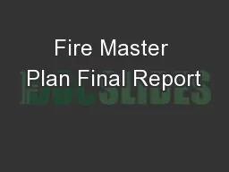 Fire Master Plan Final Report