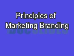Principles of Marketing Branding