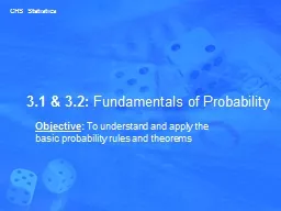 3.1 & 3.2:  Fundamentals of Probability