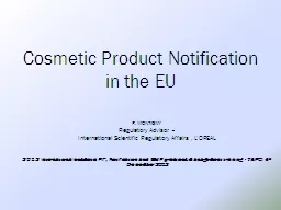 Cosmetic  P roduct  Notification