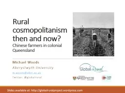 Rural cosmopolitanism then and now?
