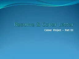Resume & Cover Letter