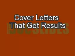 Cover Letters That Get Results
