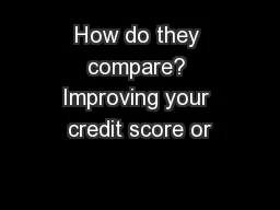 How do they compare? Improving your credit score or