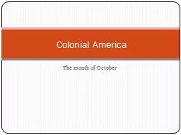 The month of October Colonial America