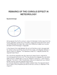REMARKS OF THE CORIOLIS EFFECT IN METEOROLOGY Equatori