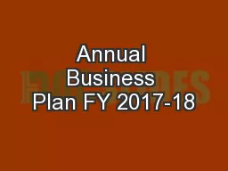 Annual Business Plan FY 2017-18