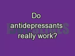 Do antidepressants really work?