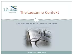 Pre-cursors to the Lausanne Congress