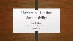 University Housing Sustainability