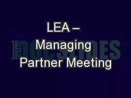 LEA – Managing Partner Meeting