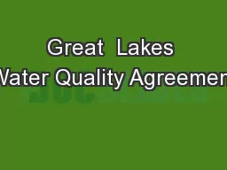 Great  Lakes Water Quality Agreement