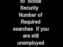  The Texas Workforce Commission Work Search Log Name Week of  to  Social Security   Number