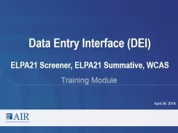 Data Entry Interface (DEI)