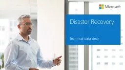 Disaster Recovery Technical data deck