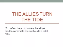 The allies turn  the tide