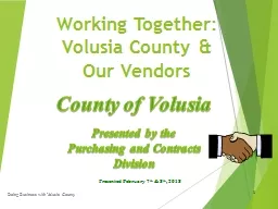 Working Together:  Volusia County &