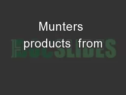 Munters products  from