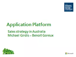 Application Platform   Sales strategy in Australia