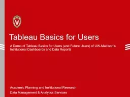 Tableau Basics for Users