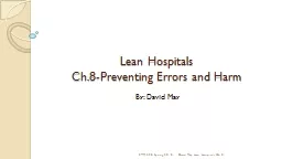 Lean Hospitals Ch.8-Preventing Errors and Harm
