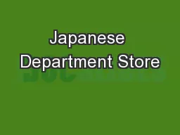 Japanese Department Store