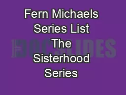 Fern Michaels Series List The Sisterhood Series 
