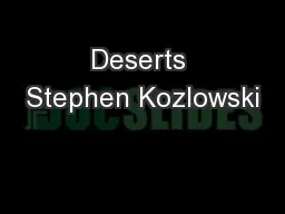Deserts Stephen Kozlowski
