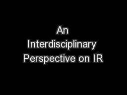 An Interdisciplinary Perspective on IR