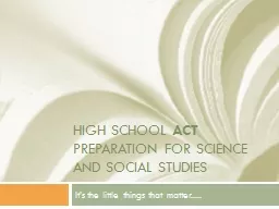 High School  ACT  Preparation for Science and social studies