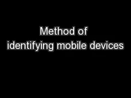Method of identifying mobile devices