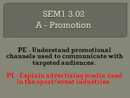 SEM1 3.02  A - Promotion