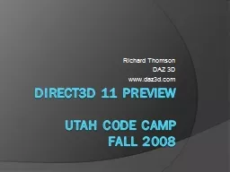 Direct3d   11  Preview Utah
