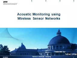 Acoustic Monitoring using