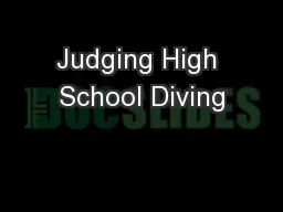 Judging High School Diving