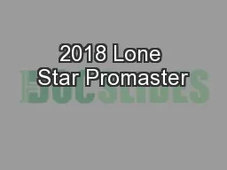 2018 Lone Star Promaster