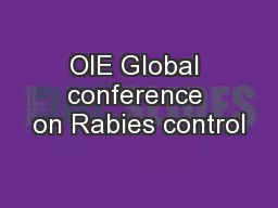 OIE Global conference on Rabies control