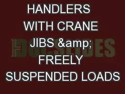 TELESCOPIC HANDLERS  WITH CRANE JIBS & FREELY SUSPENDED LOADS