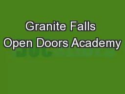 Granite Falls Open Doors Academy