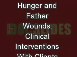 ICB Presents Father Hunger and Father Wounds: Clinical Interventions With Clients Impacted