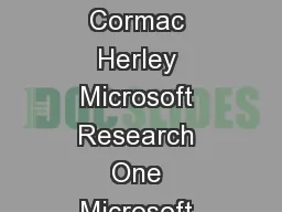 Why do Nigerian Scammers Say They are from Nigeria Cormac Herley Microsoft Research One