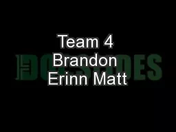 Team 4 Brandon Erinn Matt