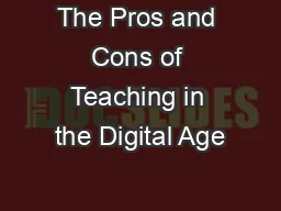 The Pros and Cons of Teaching in the Digital Age