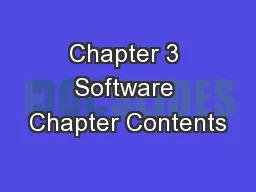 Chapter 3 Software Chapter Contents