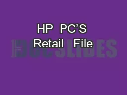 HP  PC’S Retail   File