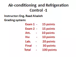 Air-conditioning and Refrigeration Control -1