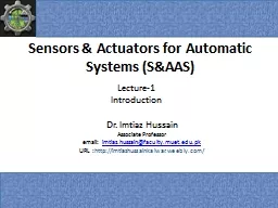 Sensors & Actuators for Automatic Systems (S&AAS)