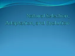 Natural Selection, Adaptation, and Evolution